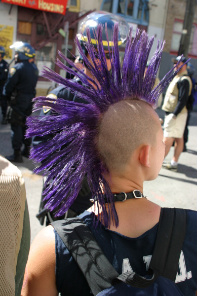 hair with purple in it